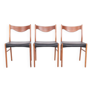 Chaises en teck et cuir - arne