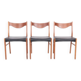 Teak and leather chairs by Arne Wahl Iversen for Glyngøre Stolefabrik, 1960