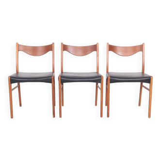 Teak and leather chairs by Arne Wahl Iversen for Glyngøre Stolefabrik, 1960