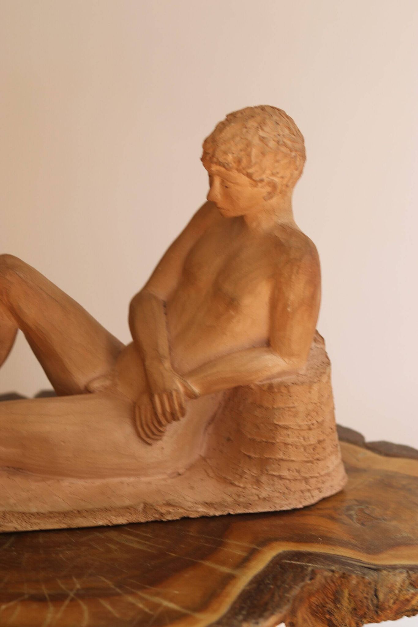 Terracotta young man lying nude, 1988