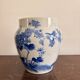Ancient Vase Flower Pot Blue White Porcelain Bird Arita Imari Seto Peony
