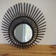 Sun mirror in vintage old rattan 56cm