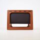Danish double magazine holder in teak and leather by Salin Møbler, 1970s
