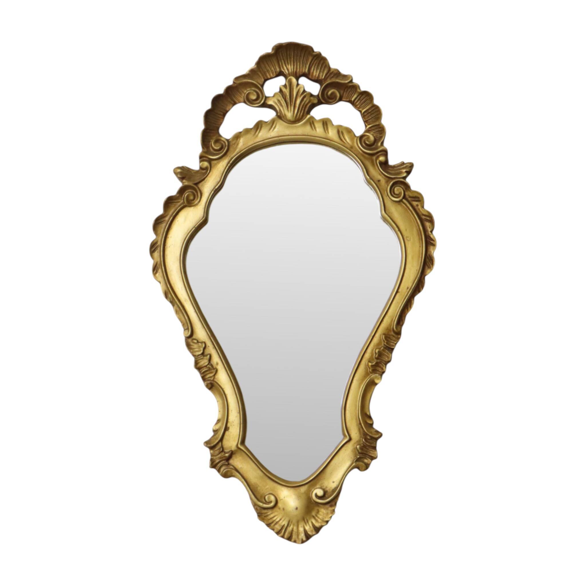 Mid-Century Crested Mirror – Classic Gold French Mirror 63 cm