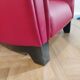Fauteuil club design contemporain en cuir rouge – pièce sculpturale