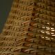 Grace table lamp in tin with rattan shade, 1930s