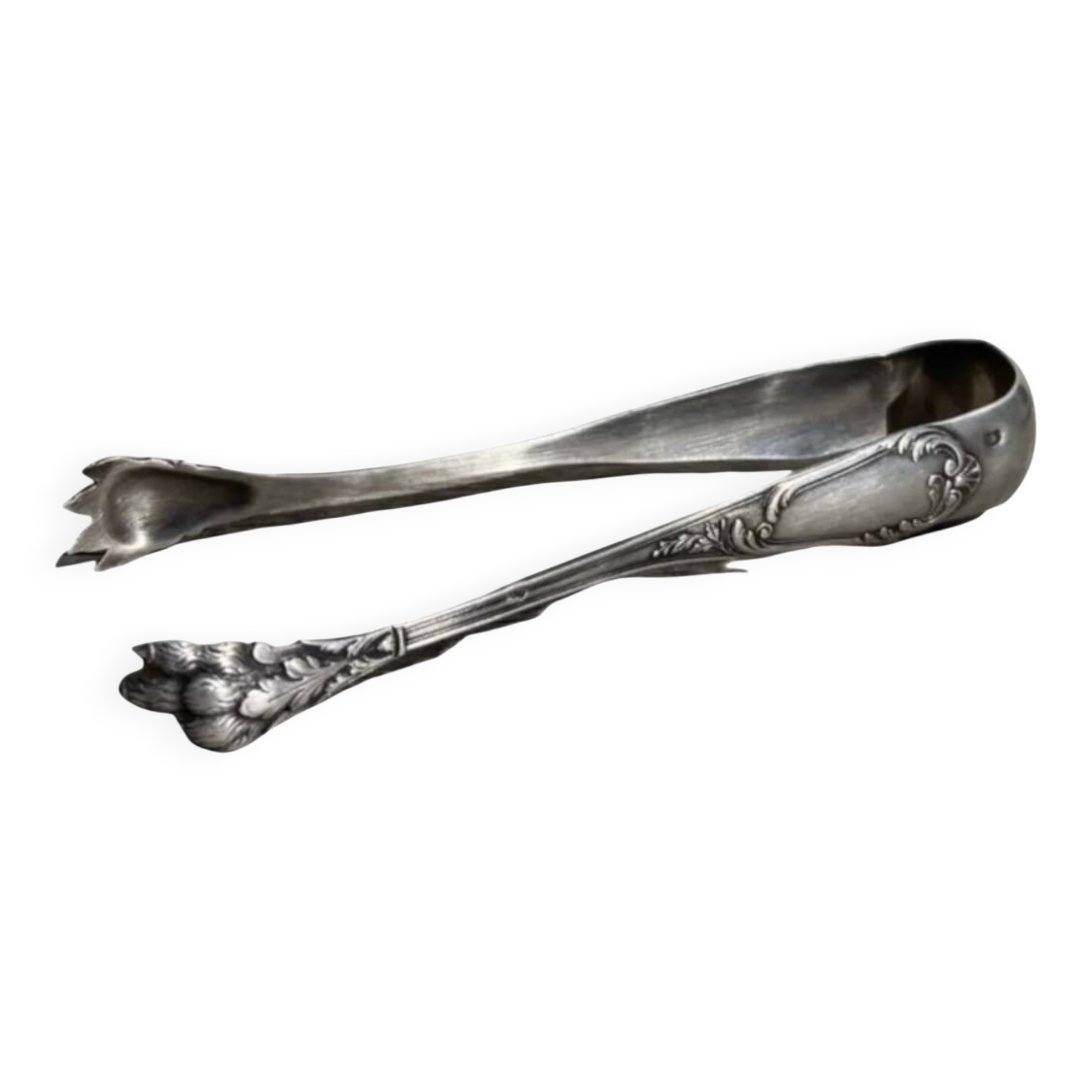 Solid silver sugar tongs