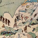 Old poster illustrated map of Savoy 1942 - JP Pinchon