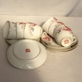 6 coffee cups with earthenware saucer