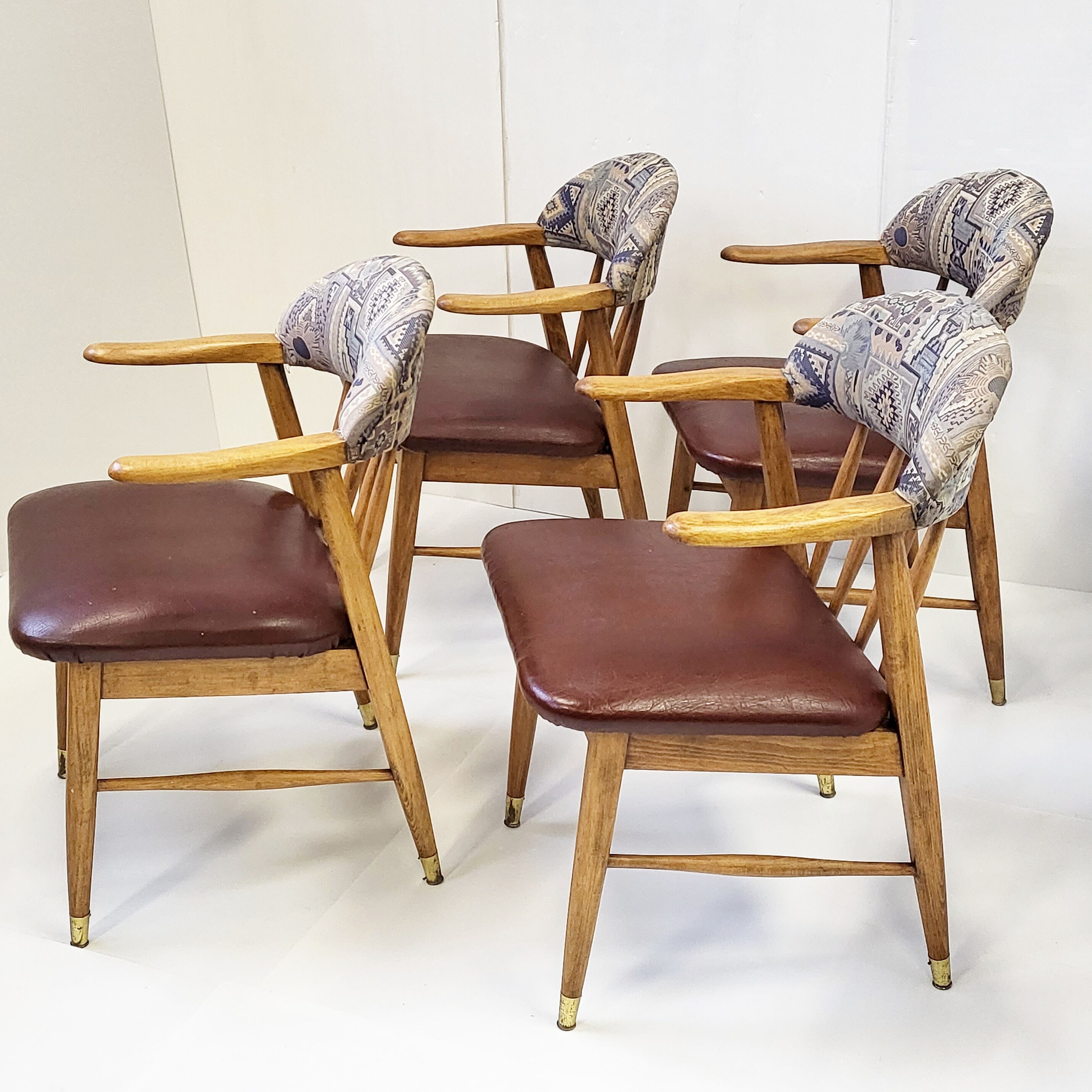 Suite of 4 vintage armchairs 1960