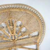 Rattan headboard decoration peacock tail