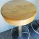 Pair 2 bar stool metal and wood
