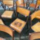 20 vintage school chairs in metal and wood design Mid-century vintage 1960 french Mullca