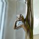 Mirror Art Nouveau 1900 gilded brass nymph decor 22,5 X 18cm