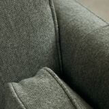 Mid-Century Cherry Wood Three-Seater Sofa