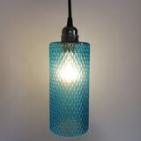 Lampe baladeuse en verre bleu vintage