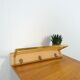 Wall coat rack with brass and leather vintage