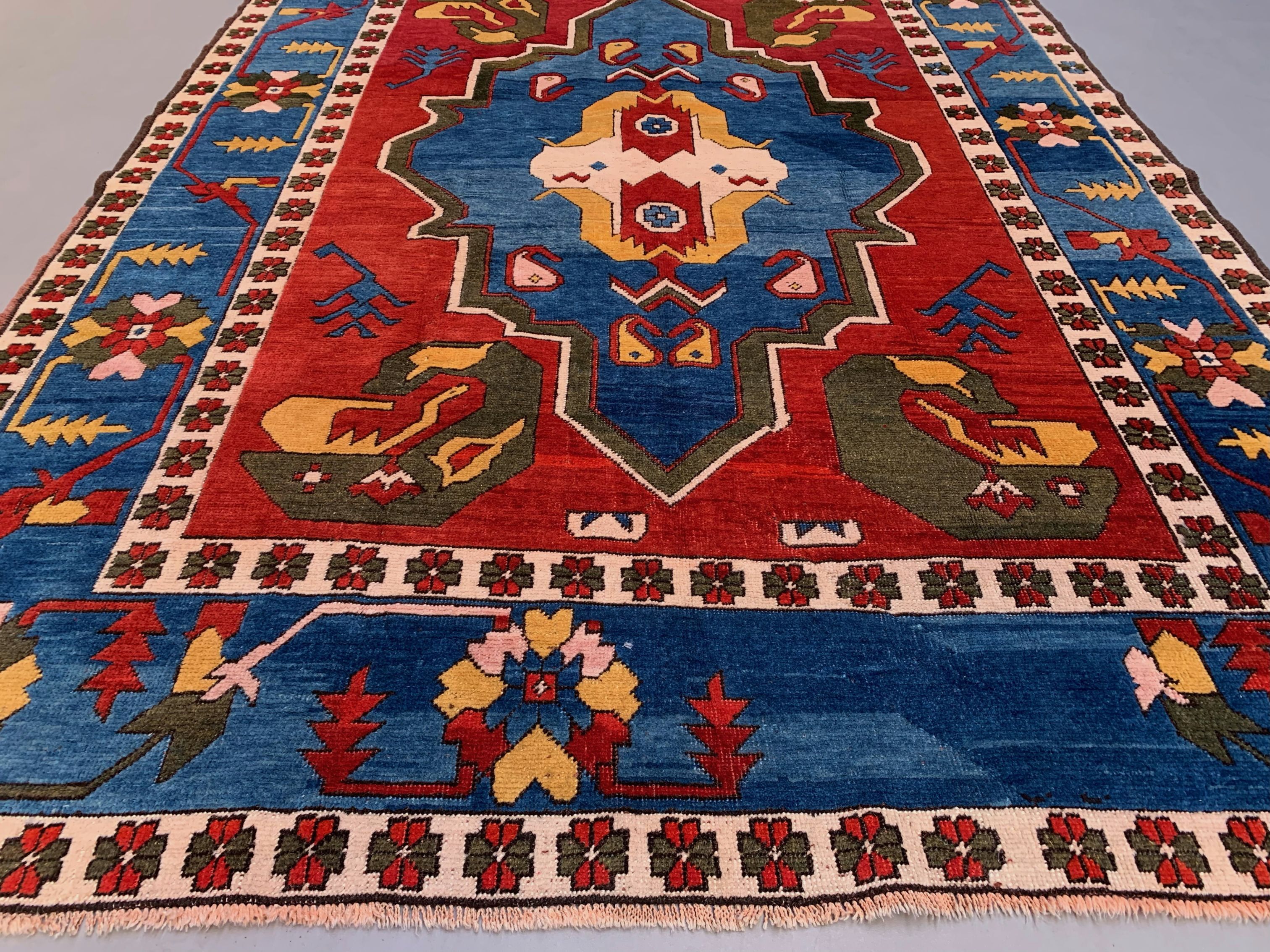 Old turkish kazak rug oriental, 306x221 cm