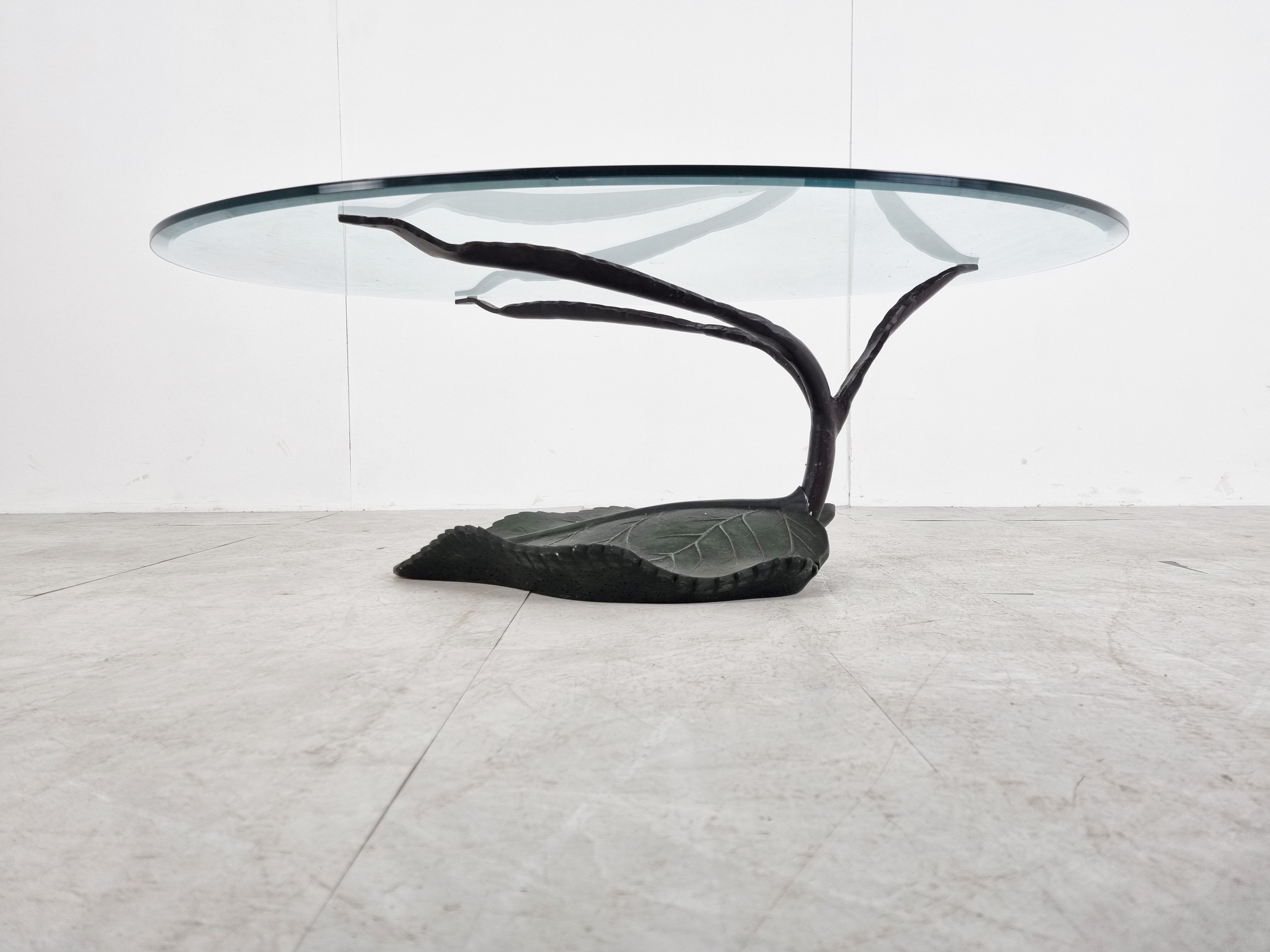Sculptural leaf coffee table, 1970s