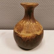 Ceramic vase in earthy/brownish/beige colours and tones. Judi Art, Denmark 1970s