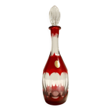 Bohemian Transparent and Red Crystal Decanter Bottle by Dresden Crystal, Germany
