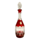 Bohemian Transparent and Red Crystal Decanter Bottle by Dresden Crystal, Germany