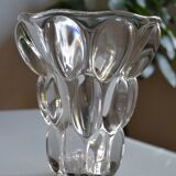 Vintage crystal vase, glassware to be identified, circa 1950 - 1960.