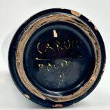 Vintage 60s Ceramic Italian Handmade Vase – Caruso Design Politi Recanati - Black Base with Turquois