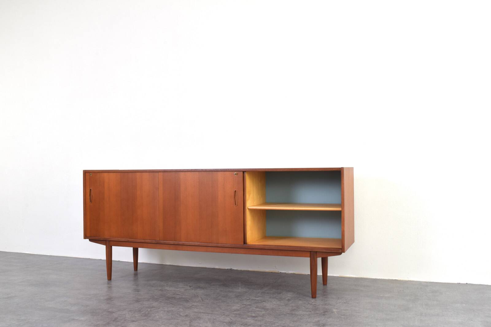 Mid-Century Teak Scandinavian Sideboard by Nils Jonsson for P.S. Heggen, 19