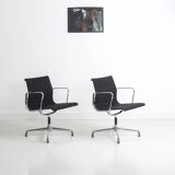 Set of 2 Vitra Aluminium Group chairs model EA108