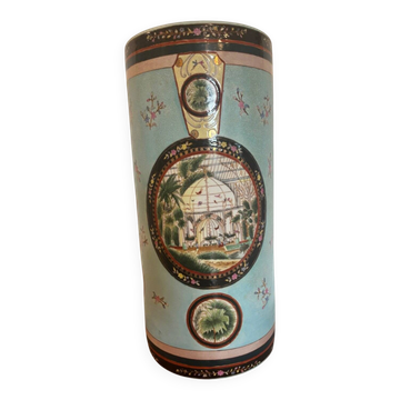 Porte-parapluie Orientaliste Porcelaine Émaillée Turquoise 1895
