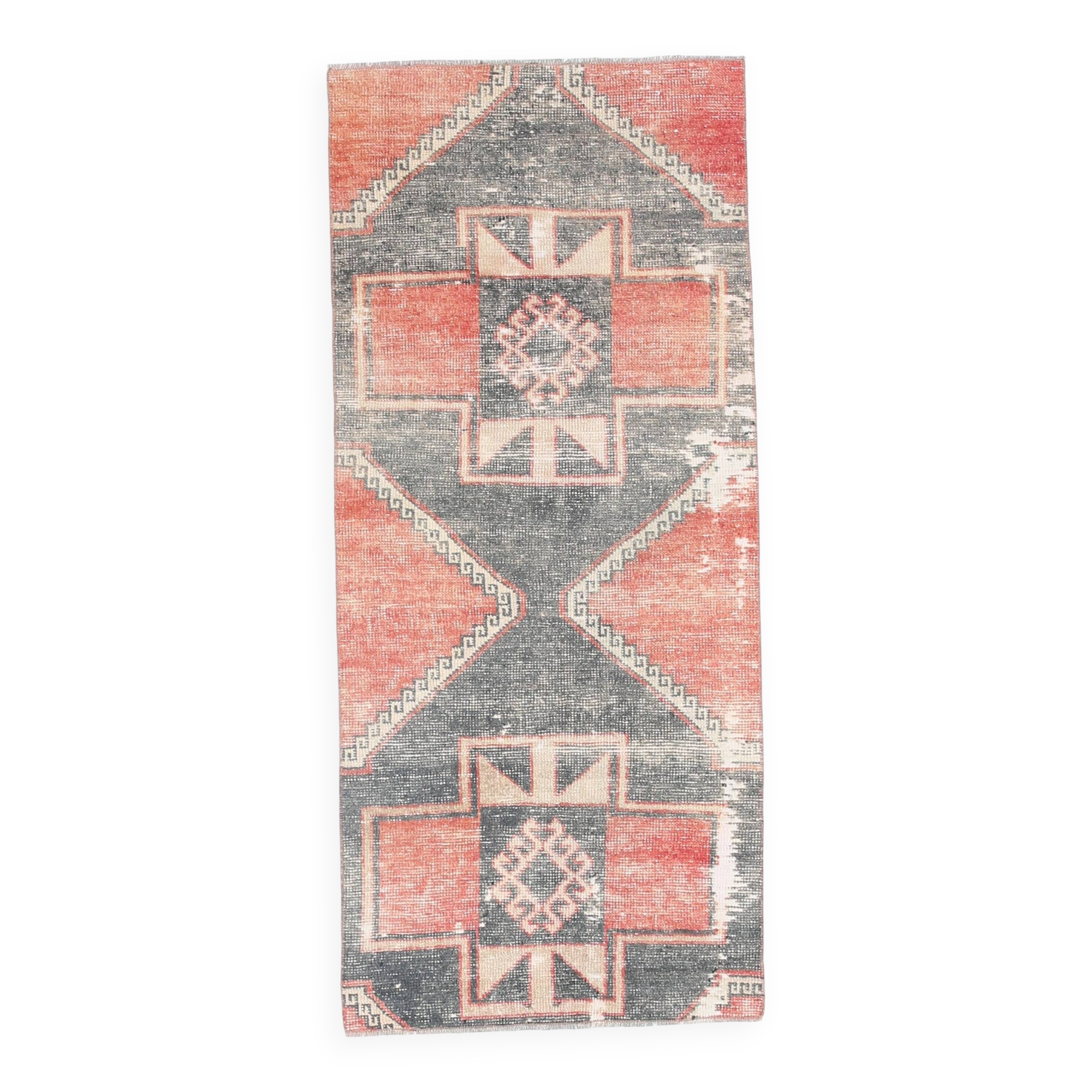 3x6 Handmade Turkish Red Vintage Rug, 81x185Cm