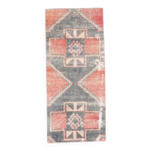 3x6 Handmade Turkish Red Vintage Rug, 81x185Cm