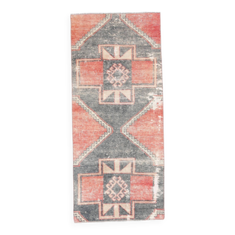 3x6 Handmade Turkish Red Vintage Rug, 81x185Cm