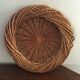 Round basket or braided wicker tray