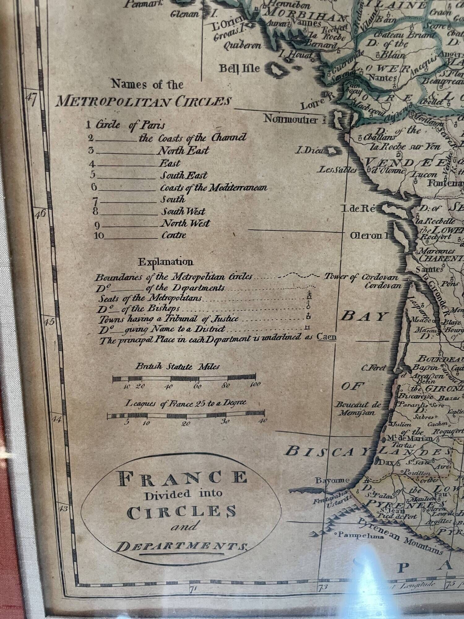 Atlas map of revolutionary France by Carey in Philadelphia 1814