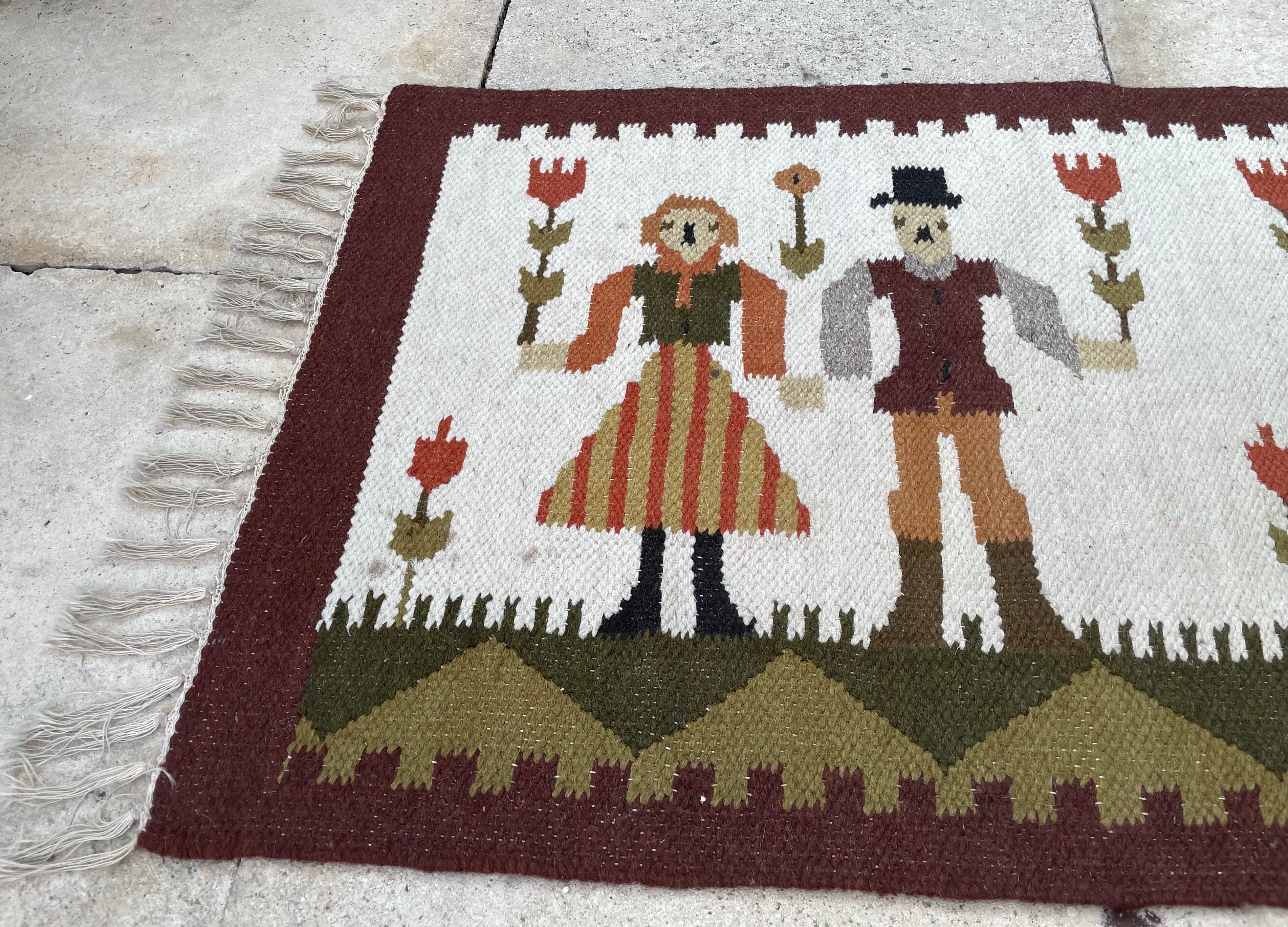Swedish Flat Weave Wall rug, Rölakan