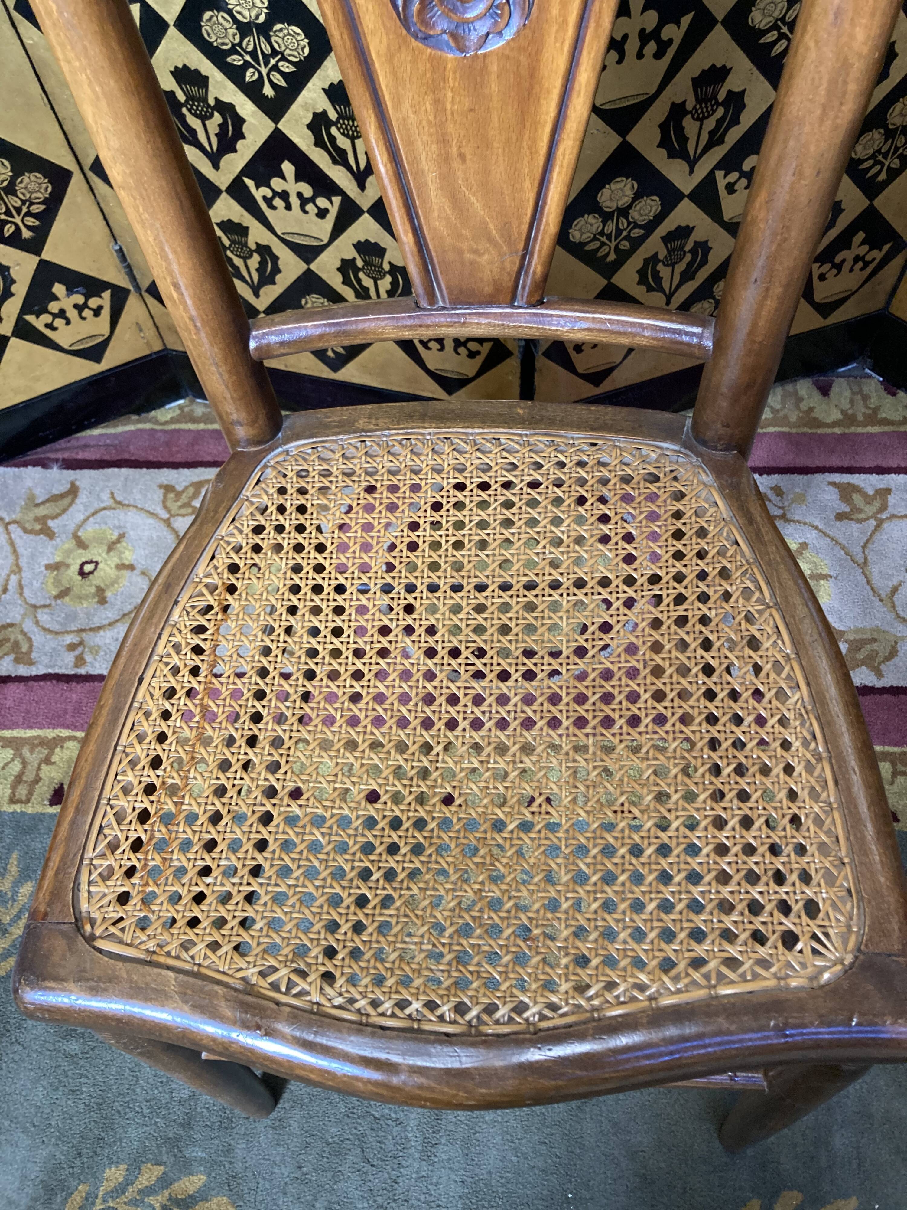 5 tanned bistro chairs