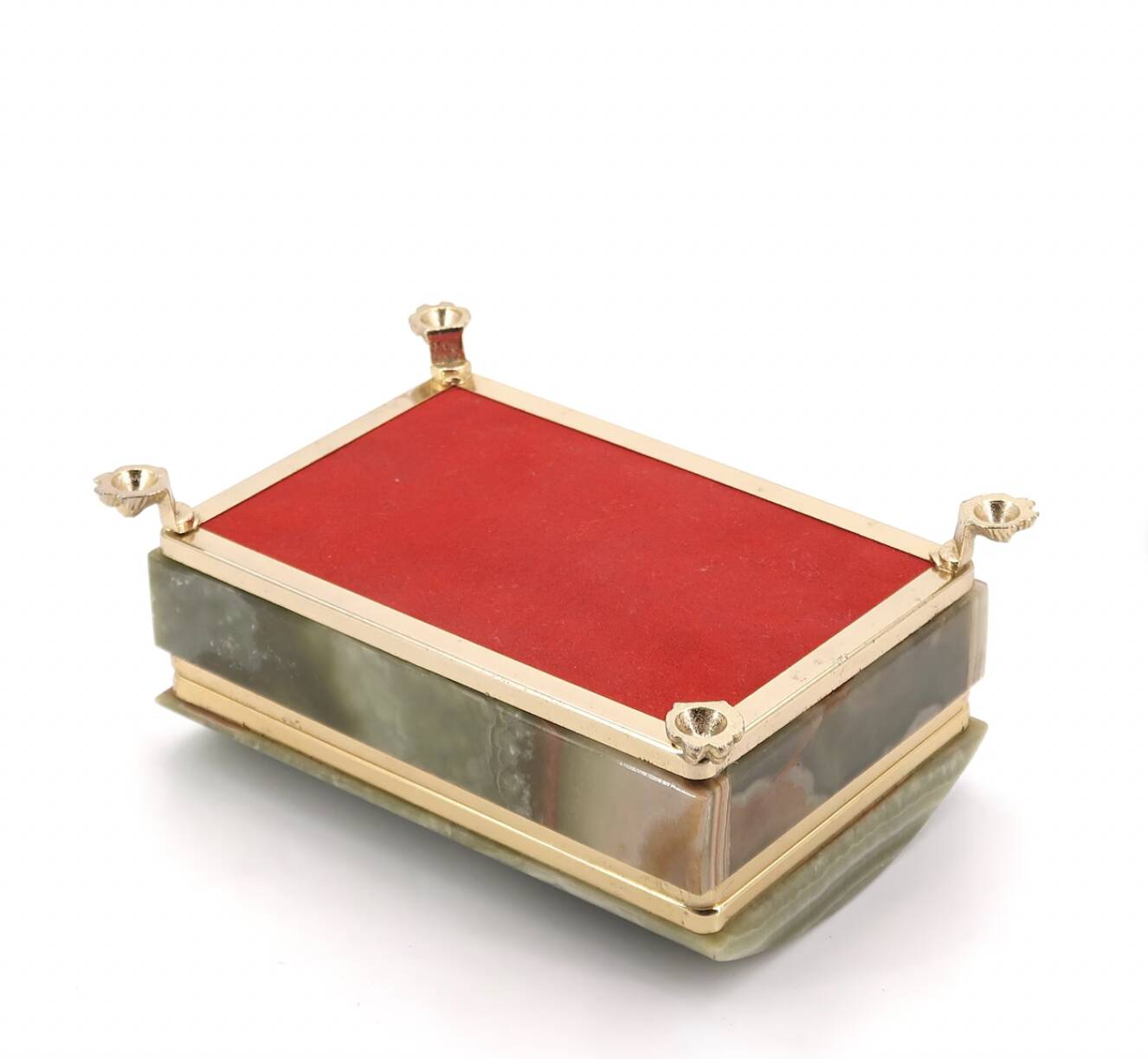 Italian onyx and gold metal catchall, 1970s.