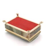 Italian onyx and gold metal catchall, 1970s.