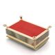 Italian onyx and gold metal catchall, 1970s.