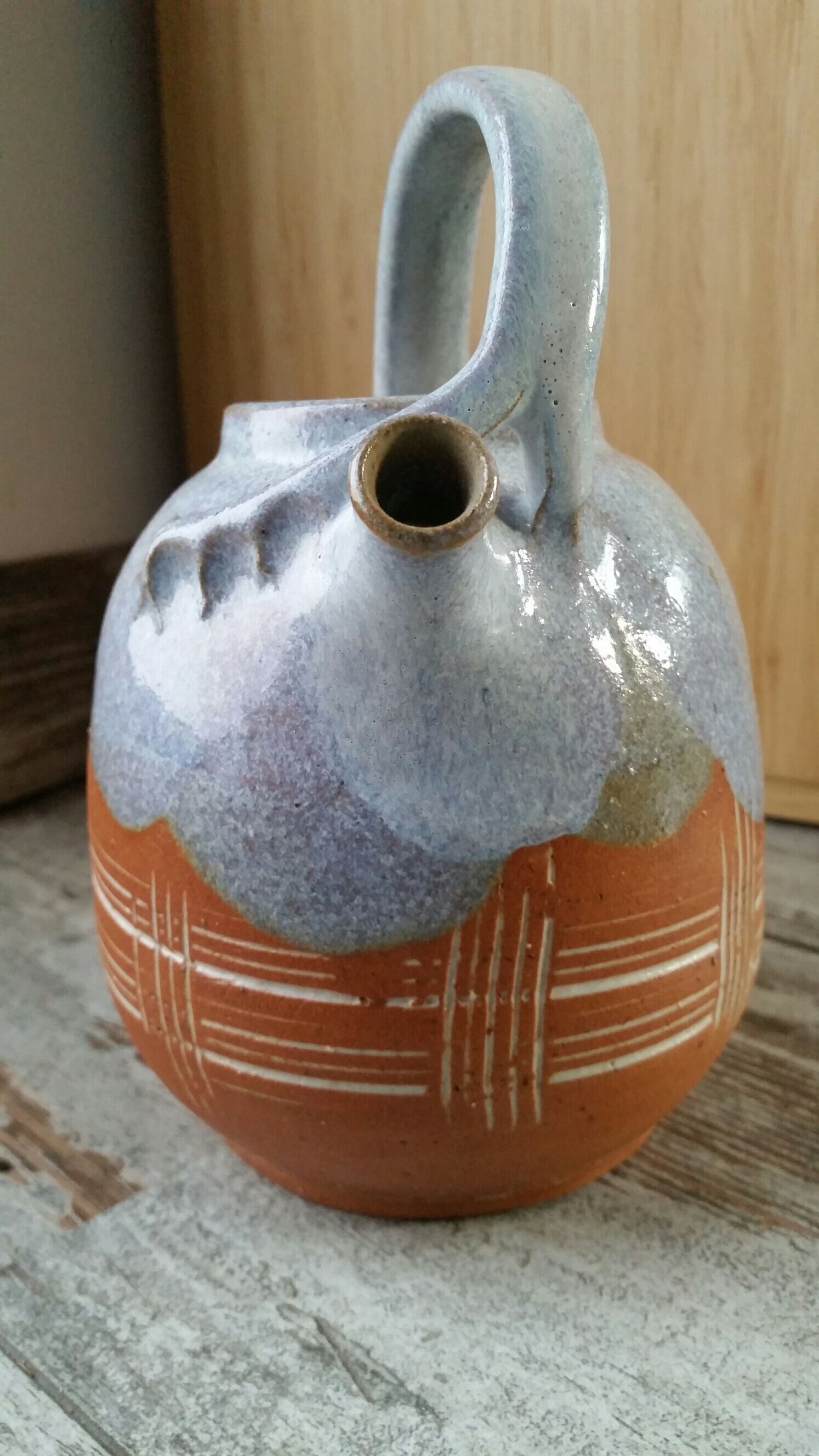 Pitcher gargoulette in glazed terracotta