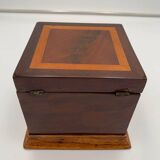 Cubic Biedermeier Box, Mahogany and Maple, Austria, circa 1840