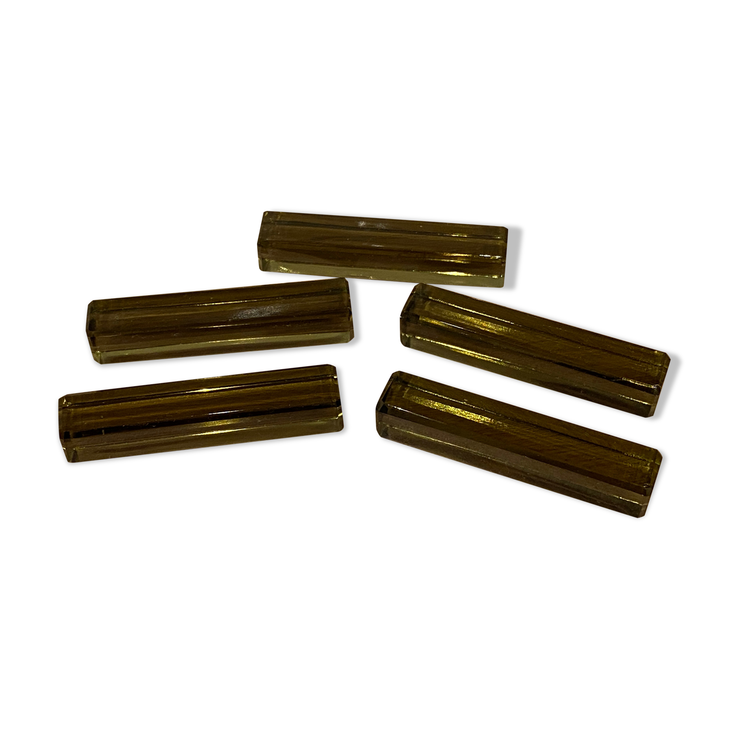 5 porte-couteaux en verre fumé
