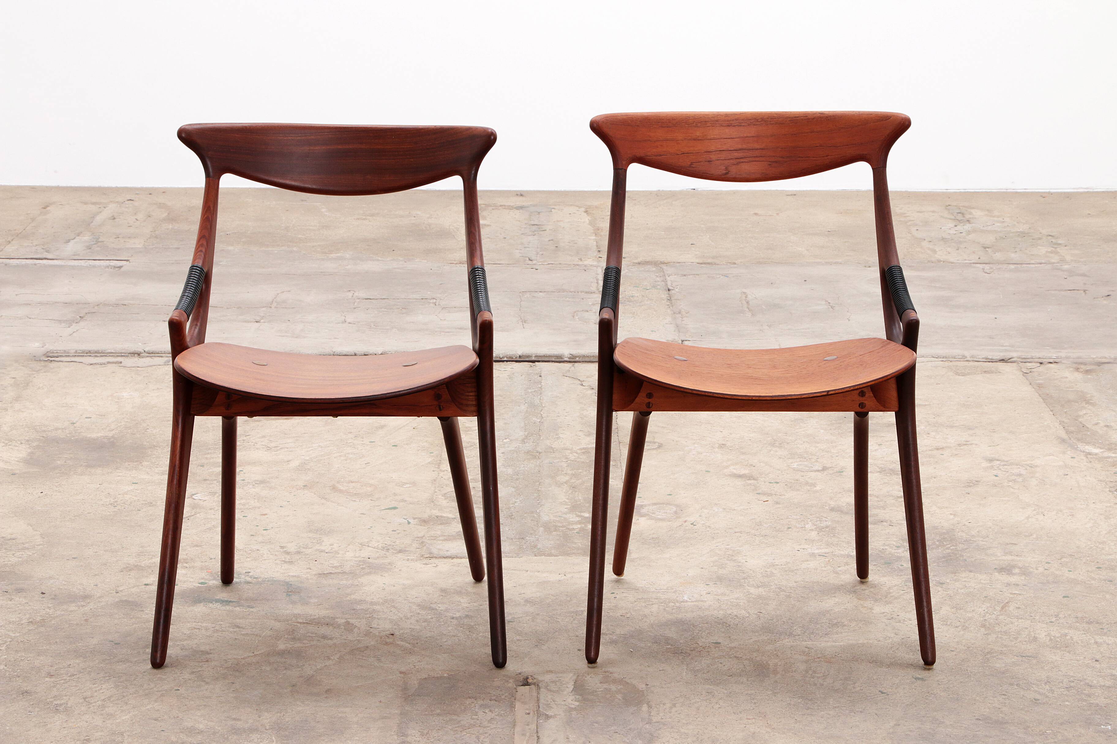 Set of 8 dinning chairs model 71, Arne Hovmand Olsen for Mogens Kold, 1960s