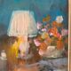 Rest, oil on canvas mounted on cardboard signed Dassimov
