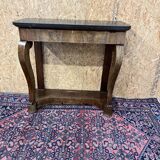 Old mahogany console, styel Restoration, nineteenth, marble top