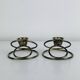 Pair of silver-plated metal candlesticks, vintage