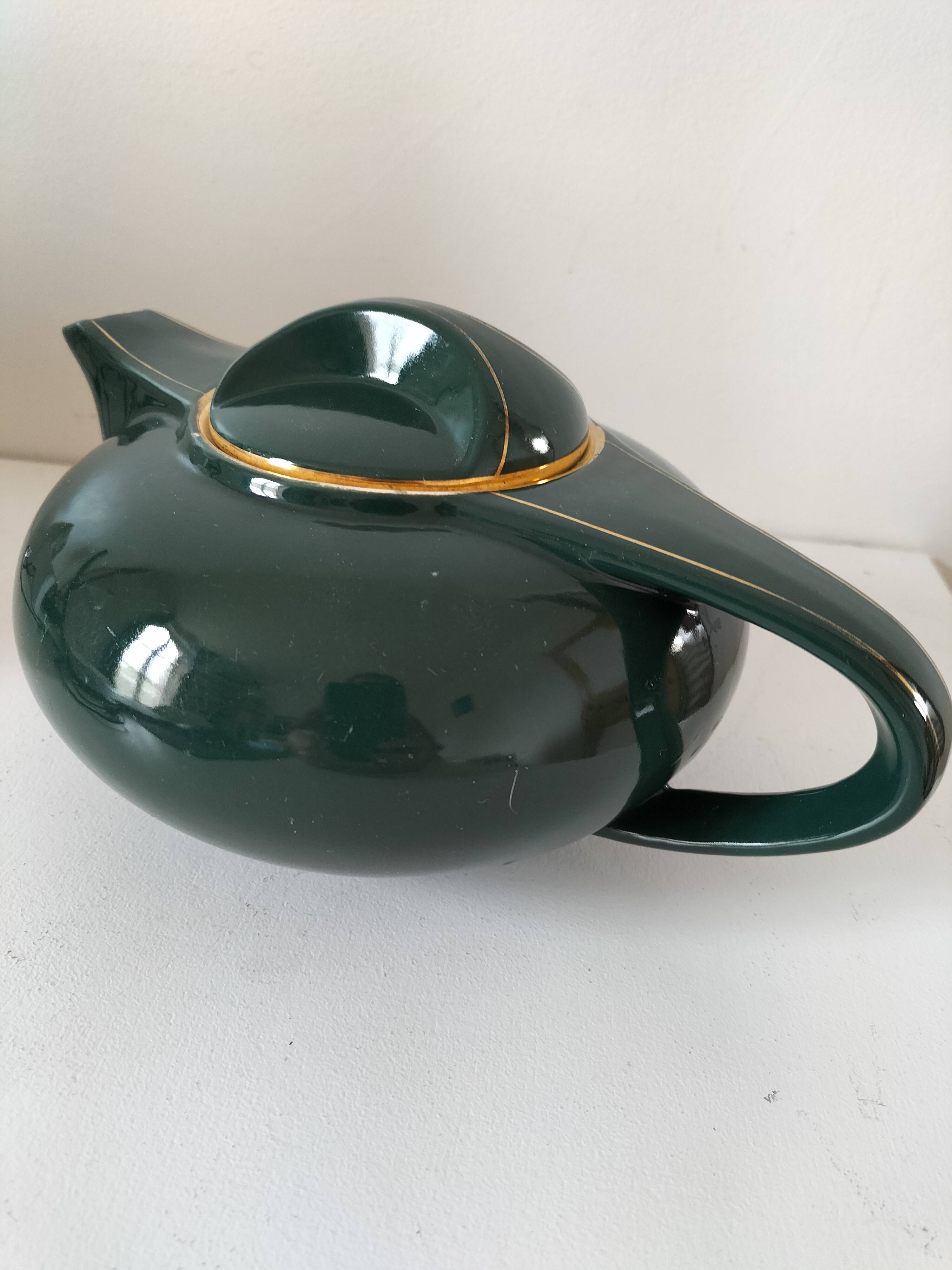 Salins art deco earthenware teapot