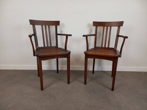 Paire de fauteuils bridge en bois